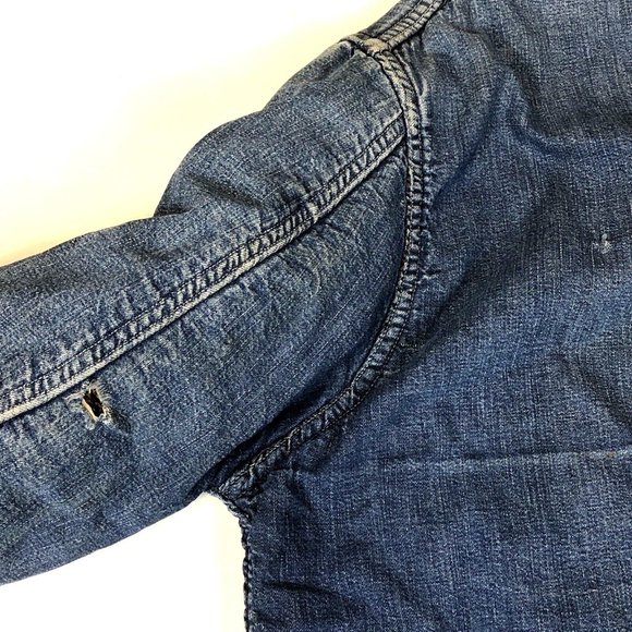 Dubble Ware 60's Denim Chore Jacket Wool Blanket Lined Vintage Workwear Coat - Picture 13 of 16
